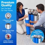 Inspecting a 3 stage whole house water filtration system